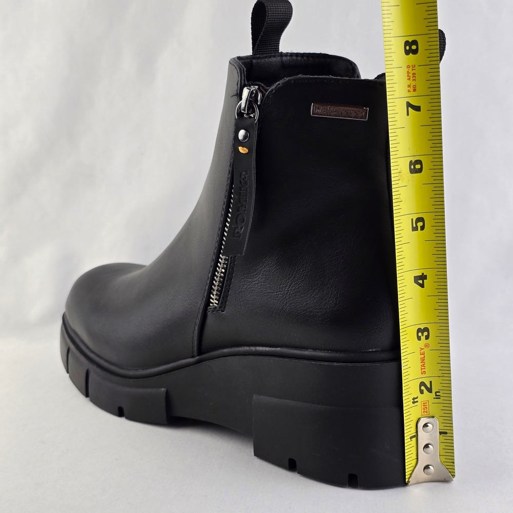 NWT Romika Women's Wilma 03 Waterproof Double Zip Black Ankle Boots 41 - Picture 16 of 16